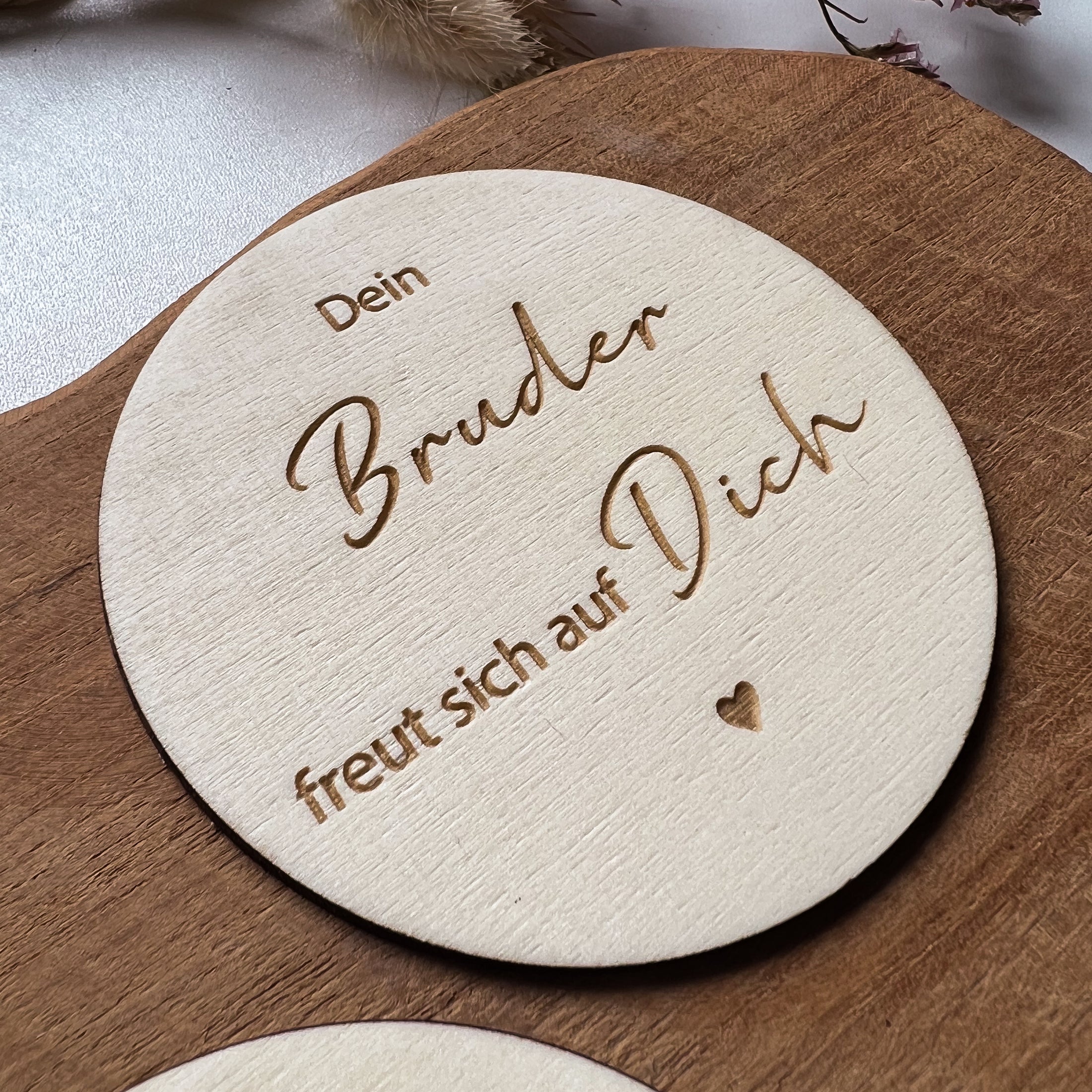 Meilensteinkarte "Dein Bruder/Deine Schwester freut sich auf Dich"