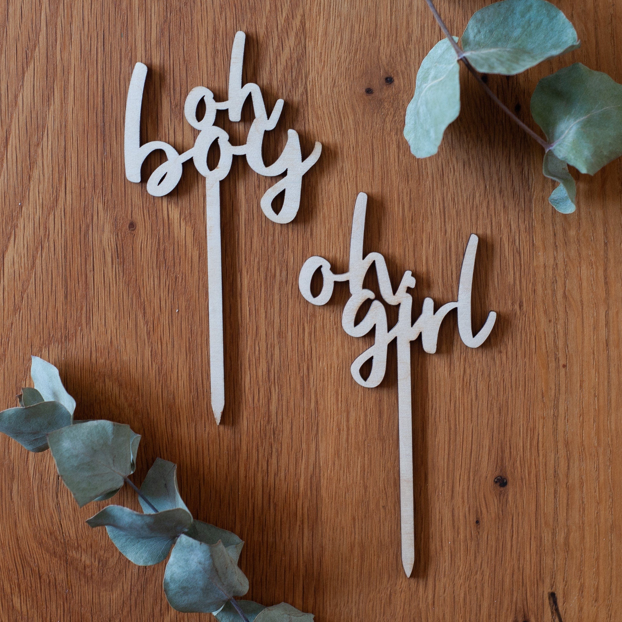 Cake Topper "oh girl" oder "oh boy"