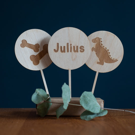 Cake Topper Set Dinos mit Wunschnamen